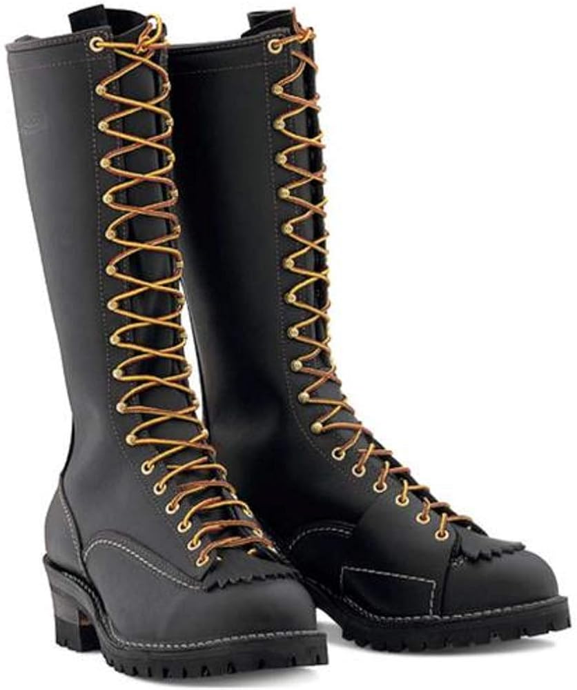 Wesco Boots Men’s Work Boots Black Leather Lineman 9716100 16″ height