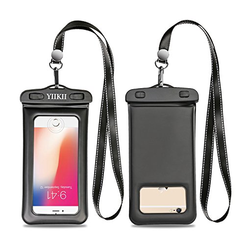 YIIKII Floating Waterproof Case, Cellphone Dry Bag Pouch with Touch ID Fingerprints Available, IPhone X 8 7 6s 6 Plus, Galaxy etc up to 6.0", Perfect for Snorkel etc Water Activities