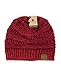 NYfashion101 Exclusive Unisex Two Tone Warm Cable Knit Thick Slouch Beanie Cap, 2 Tone Burgundy