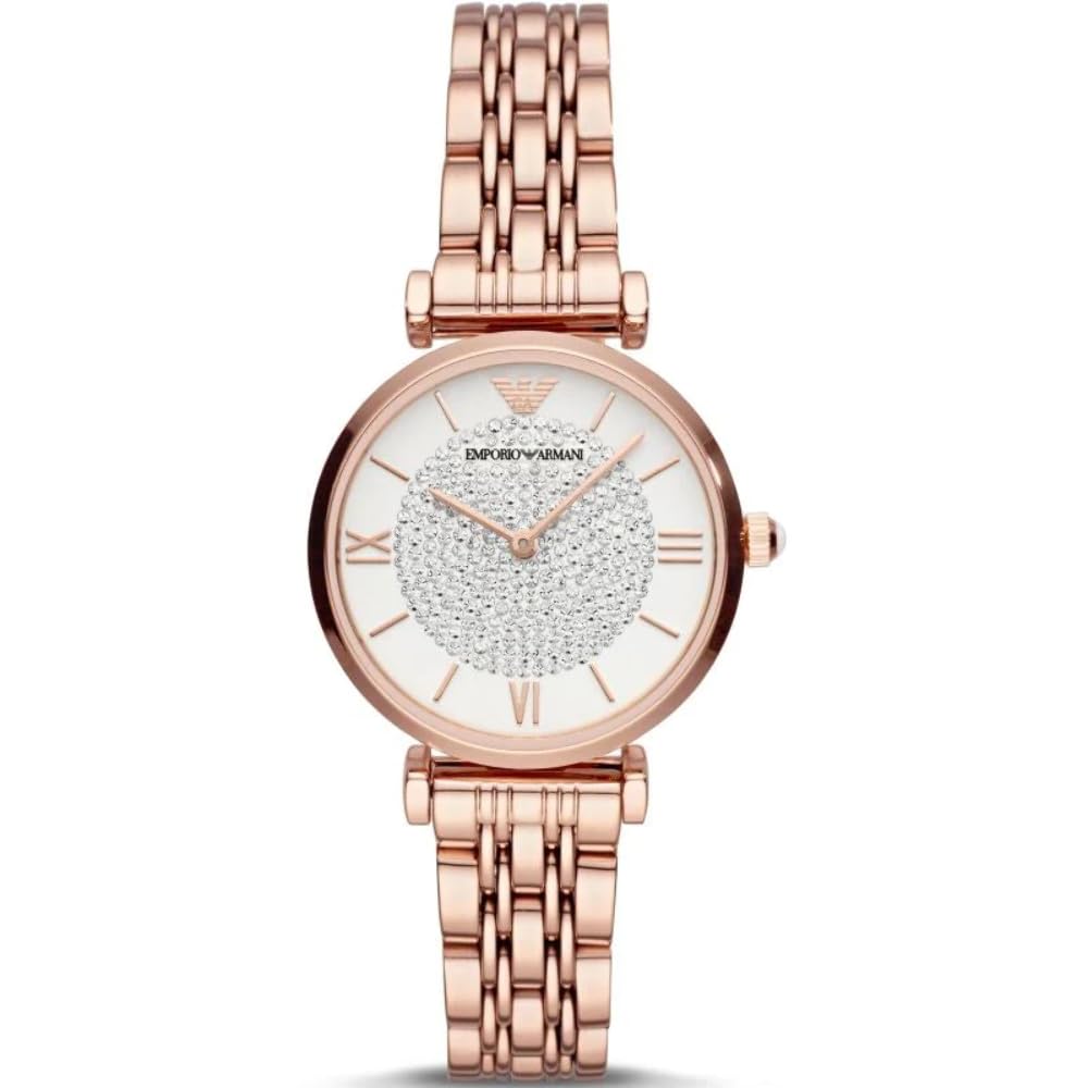 Emporio Armani Watch For Women, 32mm Rose gold tone Quartz Two hand movement with Stainless steel strap — image 1