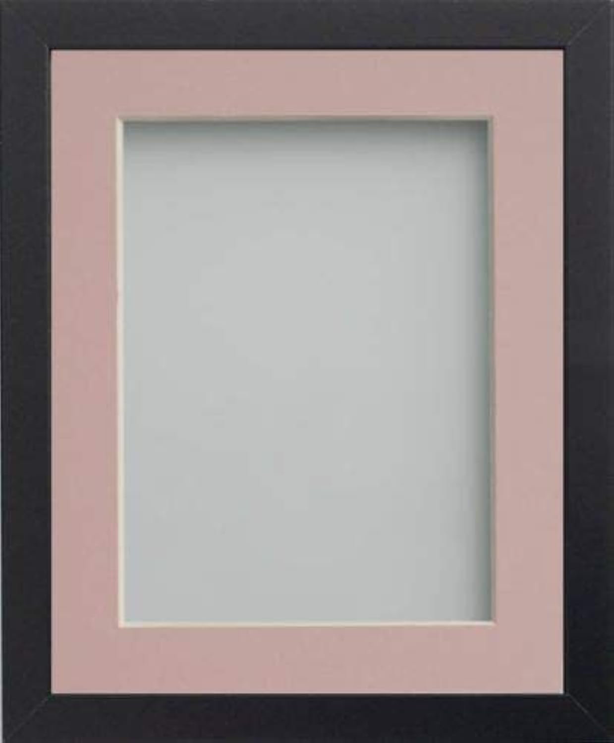 Frame Company Allington Black 8x6 inch Frame With Pink Mount For Image 6x4 inch *Choice of sizes* Fitted with Real Glass