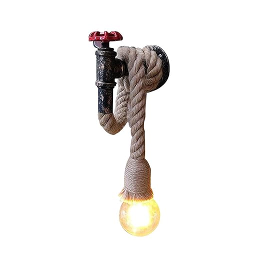 Retro Industrielampe Creative Loft Wandleuchte Verstellbar Industrie vintage Wandlampen Eisen Rohr Seil Wand Lampe E27 Korrid