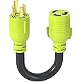 AOWEITOUR NEMA L14-30P to NEMA L6-30R,30 Amp Adapter 4 Prong to 3 Prong Lock Connection,Welder Generator EV Power Conversion 