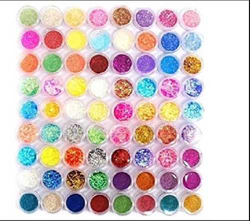 XICHEN72PC nail art glitter powder dust tips decoration (72)
