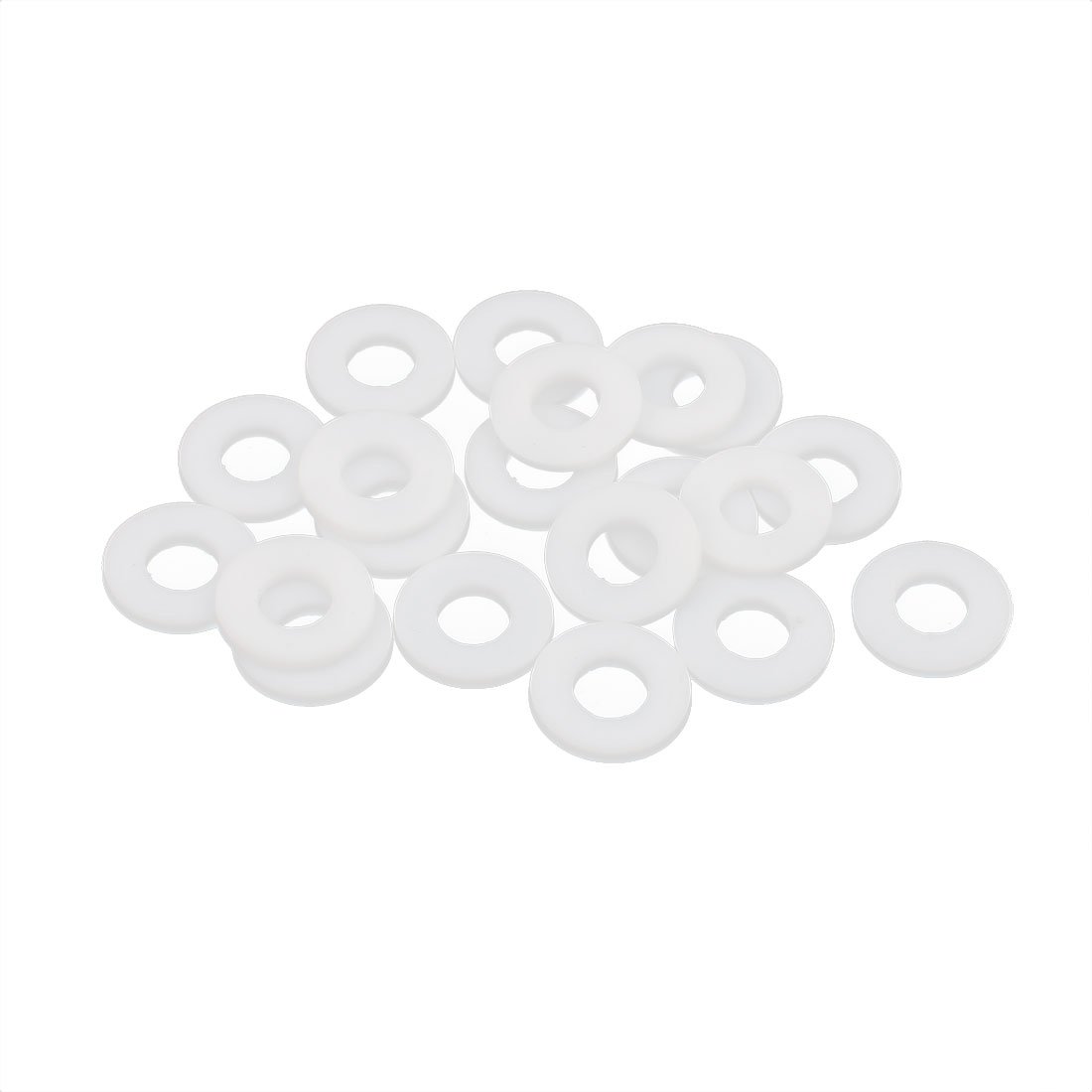 sourcingmap PTFE Flat Washers 18mm OD 8mm ID 2mm Thickness Sealing Gasket for Faucet Pipe Water Hose, White, Pack of 20
