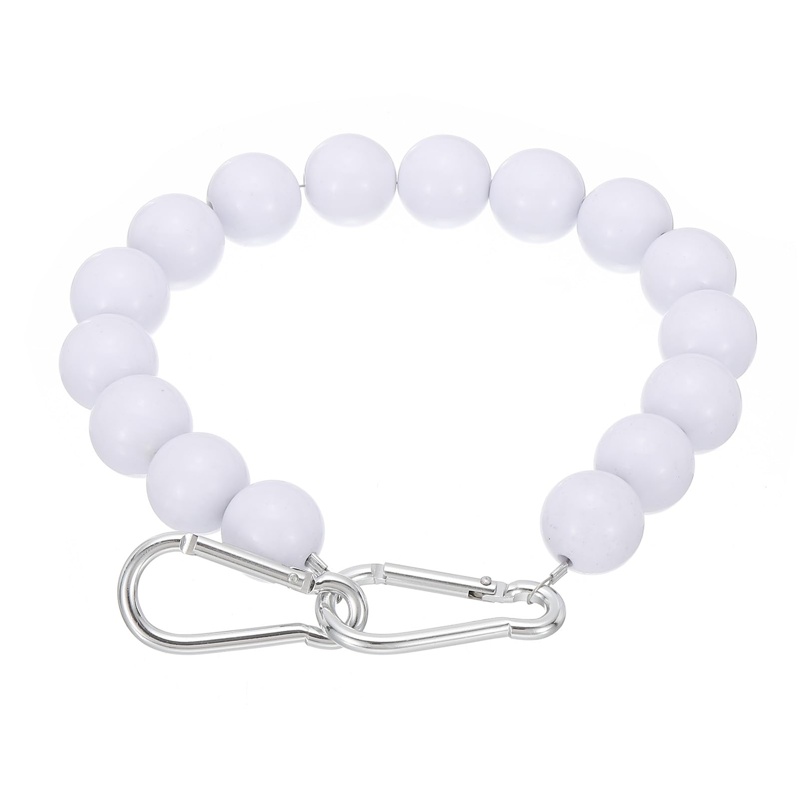 PATIKIL Flagpole Retainer Ring Flag Pole Accessories, Flag Beaded Mount Ring Keep Flag Close to Pole Weight with Stainless Steel Cable for Indoor Outdoor Flagpole, White, 4"