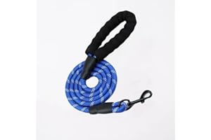 1 Pack 6 FT Heavy Duty Rope Dog Leash, Reflective Training Lead with Padded Handle, Tangle-Free Gear to Manage Large Medium B