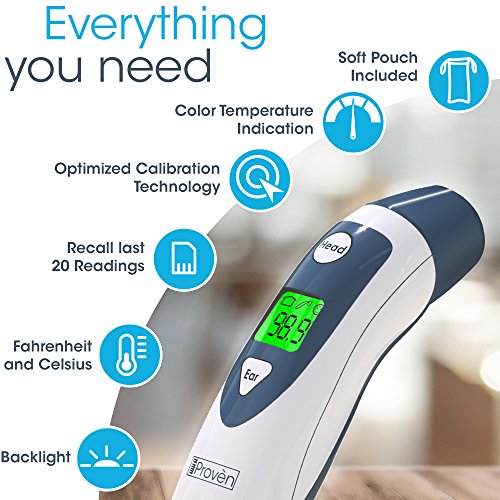 Baby Forehead Thermometer with Ear Function iProven DMT489 Gray Cap