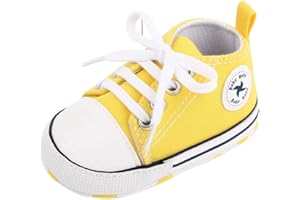 SEKANTROL Unisex Baby Girls Boys Shoes Infant Soft Sole Canvas Newborn First Walkers High Top Anti-Slip Sneakers