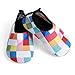 JIASUQI Baby and Kids Athletic Sneakers Barefoot Water Shoes for Beach Swim Pool,Plaid Pink 6-12 Months