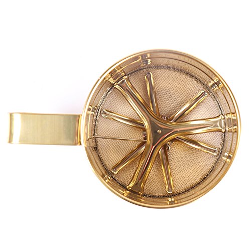 Gold Stainless Steel Flour Sifter with Crank Dishwasher Safe, FDA Certified
