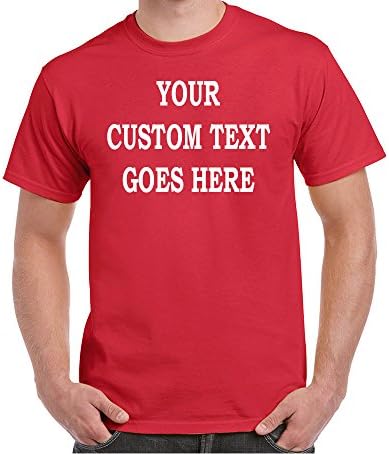 Custom T-Shirt Add Your Own Text Personalized Customized Tee Red 3X
