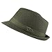The Hat Depot Light Weight Classic Soft Cool Mesh Crushable Fedora hat (L/XL, Olive)
