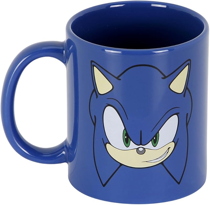 Sega-Sonic Face-Taza, Azul, 13 x 9.5 cm