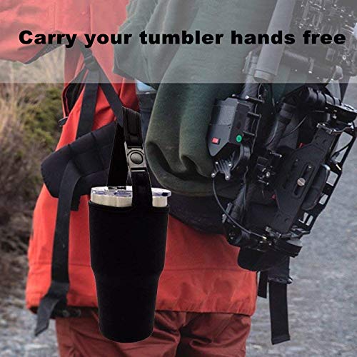 YouZi Tumbler 30 oz Carrier Handle Bag w/Shoulder Strap Fit for Rtic, Atlin, Ozark Trail,YETI Rambler 30 oz Insulated Tumbler Coffee Cup (Fish -Fish)