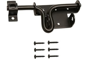 LAJIAOZ Black Heavy Duty Slide Bolt Gate Latch with Padlock Hole - Solid Hardware Thickened Metal Sliding Bolt Door Locks Gate Latches for Shed Door,Wooden Fences,Barn Doors,Yard Door,Outdoor Latch