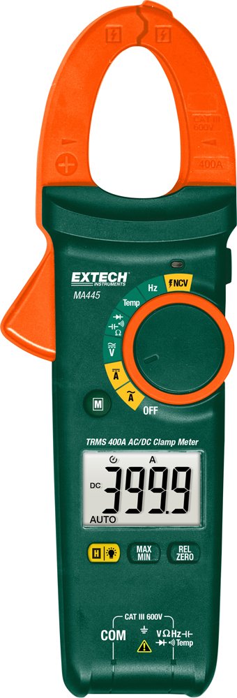 Extech MA445 True RMS 400A AC/DC Clamp Meter with NCV