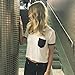 Uideazone Womens Harajuku Pocket Crop Top Hipster Cotton T Shirt Tee for Teens
