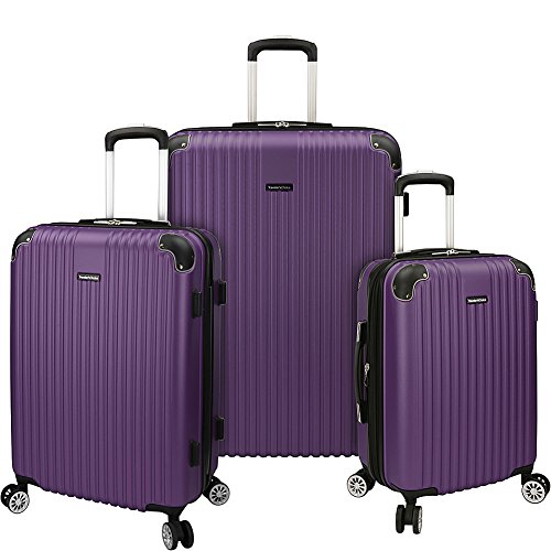 Traveler's Choice Charvi 3 Piece Expandable Spinner Luggage Set (Tyrian