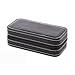 Aco&bebe House Black Zippered Watches Box Travel Case - Watch Organizer Collection - Top Grade Carbon Fibre PU Leather (Black-2 Slots)