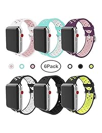MITERV Compatible con Apple Watch Band 1.496 in, 1.575 in, 1.654 in, 1.732 in, correa de silicona suave de repuesto para Apple Watch Series 4 Series 3 Series 2 Series 1