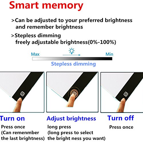 A4 Portable LED Light Tablet Pad Ultrathin 0.14in Apply to 5D Diamond Painting & DIY Oil Paint by Number Kit Cross Stitch Crystal Rhinestone Embroidery - Thumbnail 3