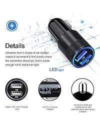 3.4A Dual Port USB Cargador de teléfono para automóvil + 2.1A Cargador de pared + 2Pcs 6ft USB Tipo C Cable Cargador de teléfono Cable compatible Samsung Galaxy S10e S10 S9 S8 Nota 9 8, LG Stylo 4, G8 G7 V50 V40 ThinQ, Moto G7 G6