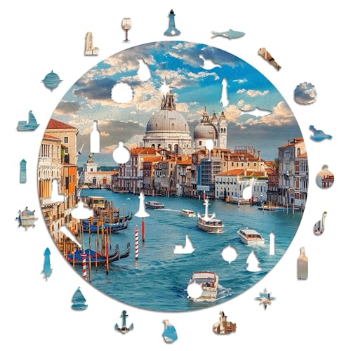 Iconic Puzzles - Beautiful Venice, Italy, 100% sustainable wooden puzzle, Gifts for Children and Adults, size M, 350 Pieces