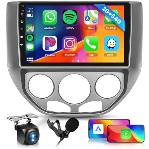 [2G+64G] Car Stereo for Ford Focus 2005-2008 Android Head Unit, Wireless Carplay Android Auto Mirror Link, 9 Inch Touch Screen Car Radio GPS,Bluetooth, WiFi, FM RDS Radio,BT/SWC/EQ