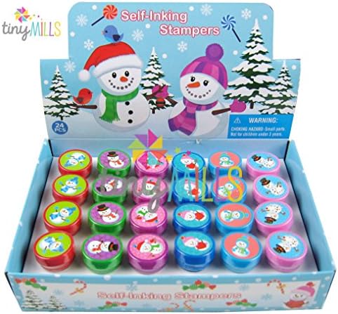 TINYMILLS 24 Pcs Snowman Stampers for Kids