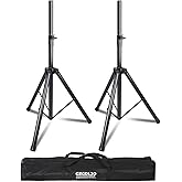 GZGDLJQ 2 Pack Universal Speaker Stands Pair, Height Adjustable Tripod from 35 to 60 Inch 35 MM Compatible Insert with Carrying Bag for Stage