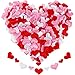 Tatuo 600 Pieces Valentine Confetti Fabric Heart Confetti Sponge Table Scatter for Wedding Valentine's Day Favors, 3 Colors in 2 Sizes