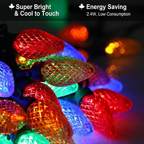DEWENWILS C7 LED Christmas Lights Outdoor, 33.3ft 50 LED DEWENWILS C7 LED Christmas Lights Outdoor, 33.3ft 50 LED