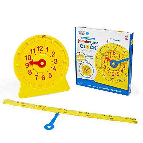 Hand2mind Advanced NumberLine Clock - Learn To Tell Time With Math Manipulatives For Kids