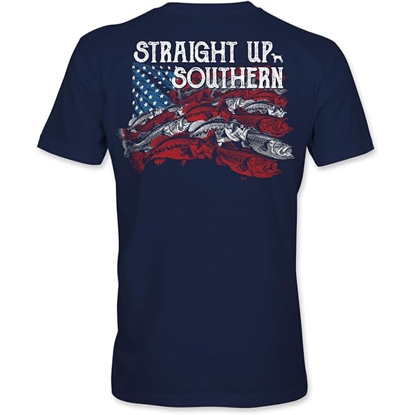 Straight Up Southern Mens Making Waves American Flag Fish Short
