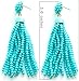 VK Accessories Bead Fringe Dangle Earrings Soriee Drop Earrings Beaded Tassel Ear Drop Pearl Turquoise
