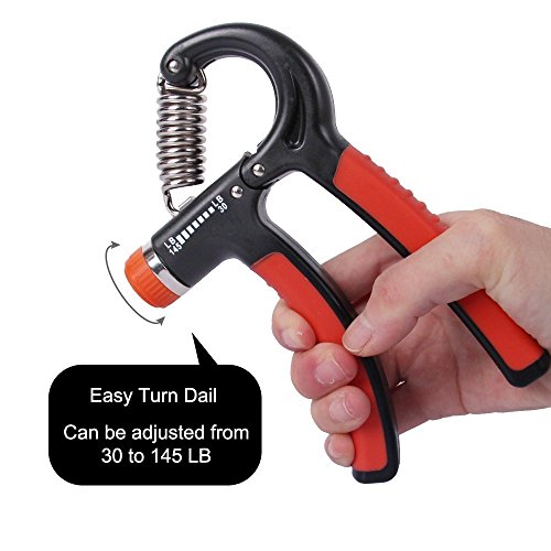 Kootek 2 Pack Hand Grip Strengthener Strength Trainer Adjustable Resistance 22-88 Lbs Arm Hand Exerciser Non-slip Gripper for Athletes Pianists Kids (2PCS)