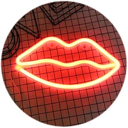 LED Neon Light Signs,Wall Decor Holiday Decor Light for Kids' Room Decorations Birthday Party Light (Lip)