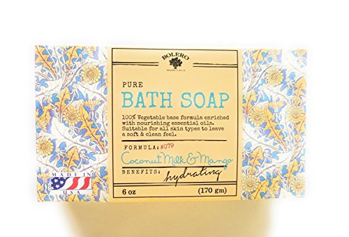 Bolero Cruelty Free Vegetable Soap - Made in America - Coconut Milk & Mango