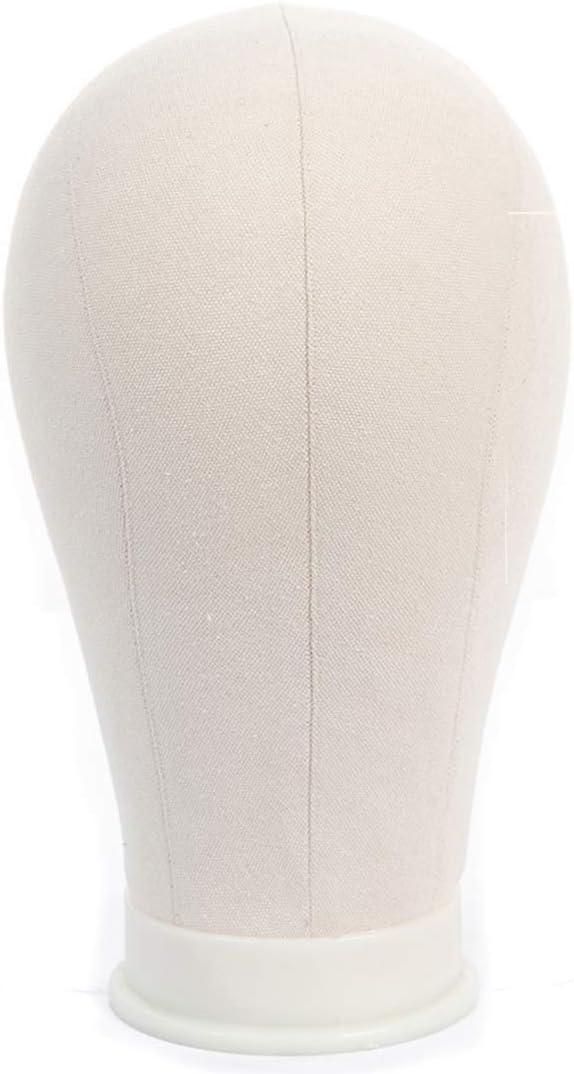 Wig head Mannequin Canvas Block Manikin Head with Stand for Wigs Making Display Styling 21 Inch (Cork Head+T-Pins+Clamp Stand +Curved Needles)