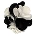 Vittorio Vico Two-Tone Flower Lapel Pin - Brooch, Boutonniere for Men (Black/White)