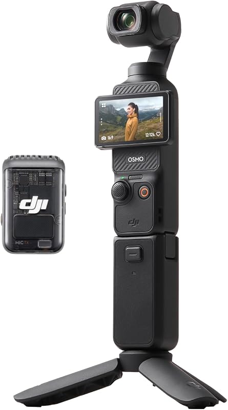 Dji osmo pocket 3 creator pack, câmera com cmos de 1'' e 4k/120 fps, estabilização de 3 eixos, rastreamento de rosto/alvo, foco rápido, inclui microfone som nítido, pequeno