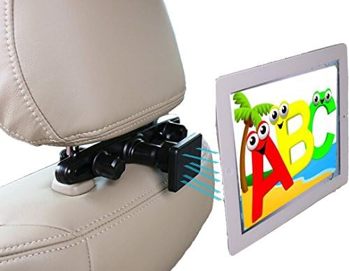 MAPLE AND MANGOES Magnetic Tablet Holder for Car Headrest, Universal Smart Phone Car Mount for Backseat for iPad, iPad Air/2, iPad Mini, Samsung Galaxy, iPhone X/8/7, Android & more 4"- 10"