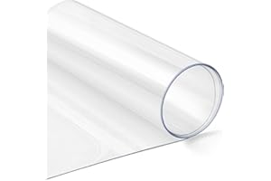 POLVTOR Clear Plexiglass Roll 16×96In Thin 1/32In PET Plexiglass Roll for Craft Projects Easy-Process Transparent Flexible Plastic Blanks roll for Picture Frames