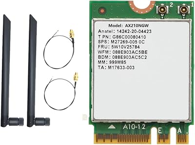 Durratou AX210NGW WiFi 6E Card Bluetooth 5.2 3000Mbps M.2 Wireless 802.11Ax