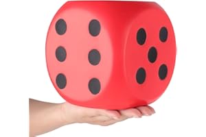 Anboor 5.9'' Large Dice Squishies Foam Dice Jumbo Squeeze Toys, Giant Dice Game Collection Decorative Props(Red)