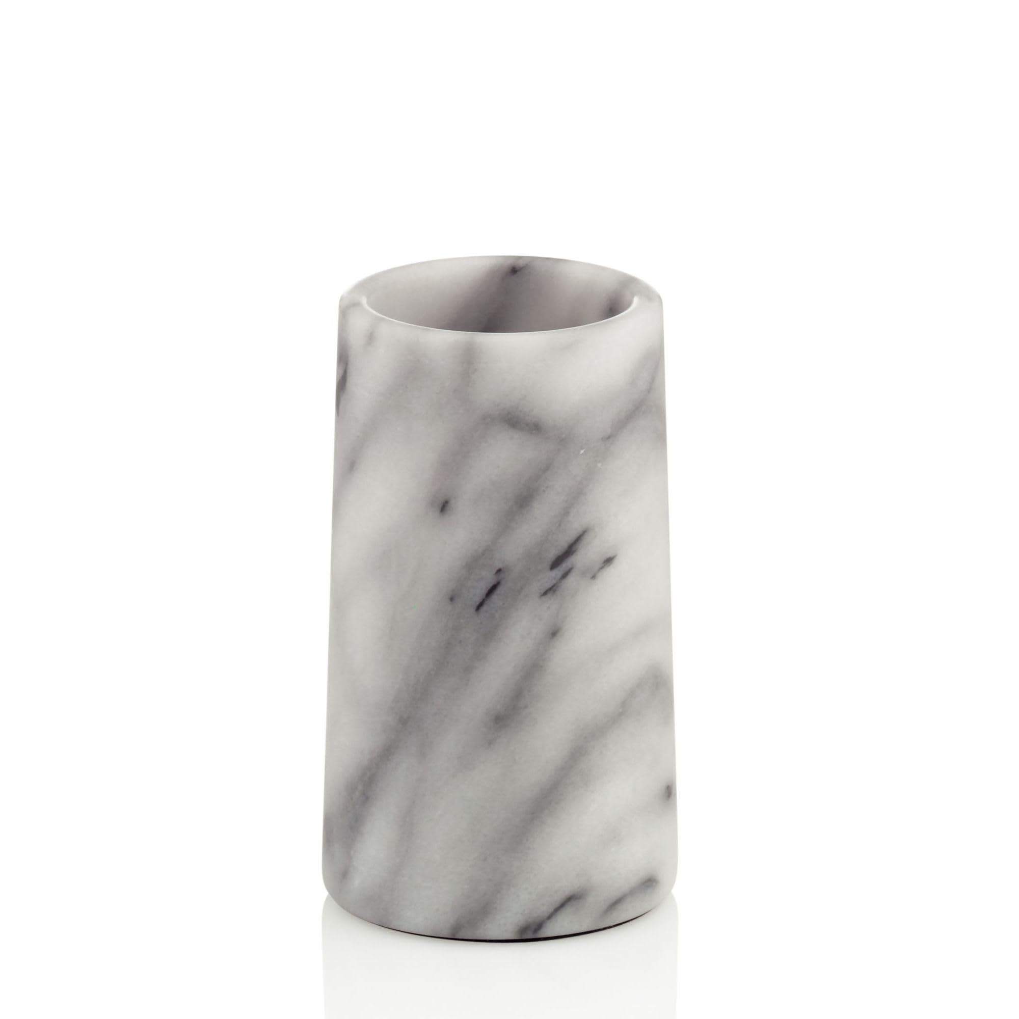Kela Bathroom Tumbler Cup/Toothbrush Holder Varda Collection, Marble White