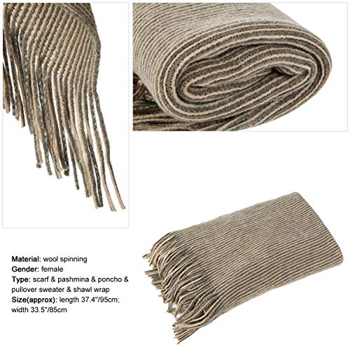 VBG VBIGER Women Knitted Poncho Warm Shawl Wrap Cape Fringed Scarf Pullover Sweater - Thumbnail 4