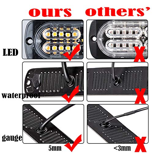 40PCS 20-LED Strobe Warning Light Strobe Grille Flashing Lightbar Car Truck Beacon Lamp Amber White Traffic light 12V-24V