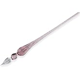 molshine Handmade Glass Dip Pen Crystal Calligraphy Pen Signature Dipped Pen for Artist Women Men Teens,Writing Drawing Decoration Gifts (Light Purple)